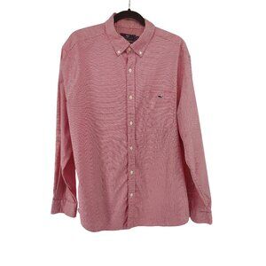 Vineyard Vines Red/ White Gingham Tucker Shirt Size XL